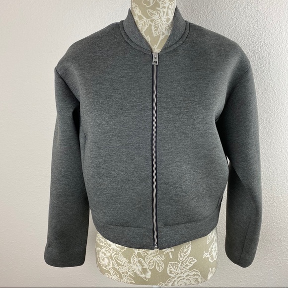 Everlane Gray Street Fleece Bomber Jacket Large - Picture 4 of 13
